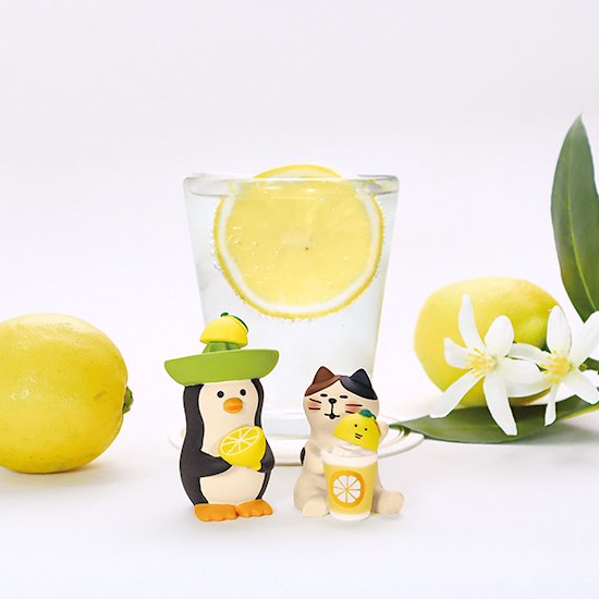 【Decole(デコレ)】concombre レモン酎ハイ猫＆レモンスカッシュ猫