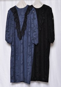 OKIRAKU Jacqard Lace Ruffle Dress