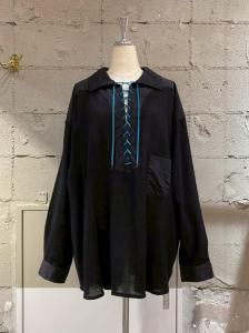 odd_ WOOL GAUZE LACE UP SHIRTS