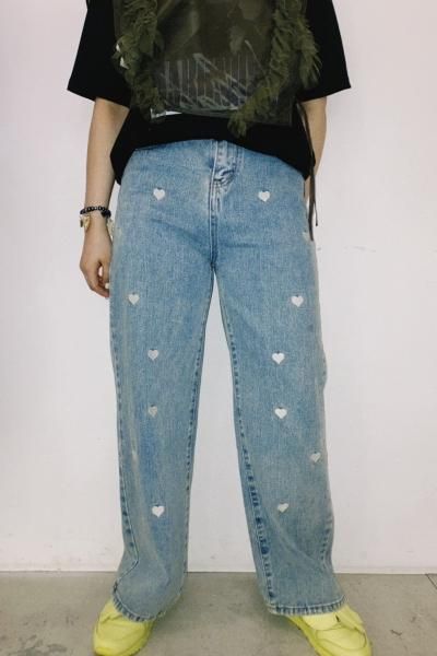 Eito stan ハート刺繍デニムパンツ - CHELSEA, ONLINE STORE
