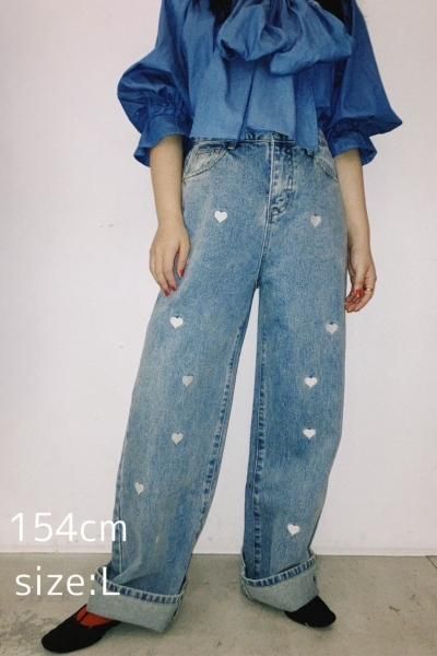 Eito stan ハート刺繍デニムパンツ - CHELSEA, ONLINE STORE Eito stan ハート刺繍デニムパンツ - CHELSEA, ONLINE STORE