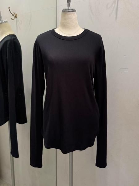 9月下旬〜10月上旬　ご予約品　売れ筋商品|||YENN イエン HENRY NECK LONG TEE Y254-81110 ヘンリーネック ロンT カットソー 長袖 カジュアル   暖かい 着回し BLACK 楽天市場】YENN（イェン） コットン リブ L/S TEE / レディース