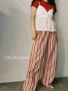 <img class='new_mark_img1' src='https://img.shop-pro.jp/img/new/icons14.gif' style='border:none;display:inline;margin:0px;padding:0px;width:auto;' />chelsea import Wavy stripes pants