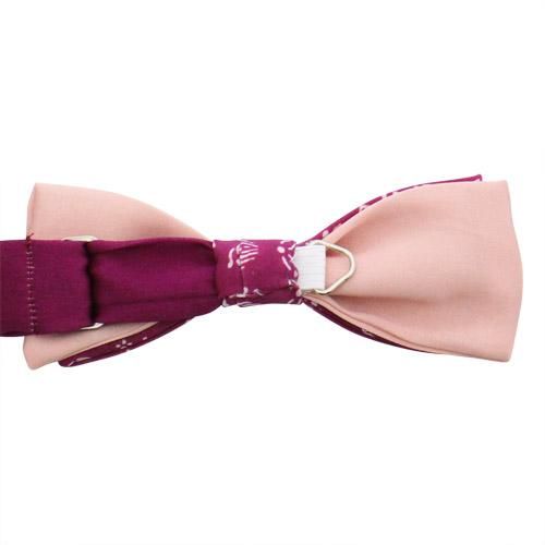 東京染 小紋 富田染工芸 さらきち 蝶ネクタイ ボウタイ 宝尽くし 梅紫