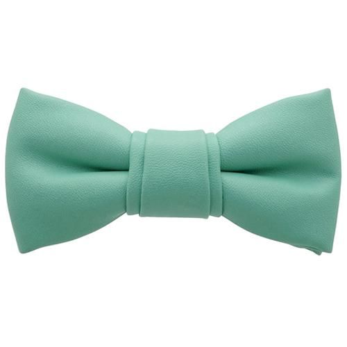 ☆リボン名札クリップ 蝶ネクタイ型ダイナソー柄×ミントグリーン色☆再販8 子供用 エメラルドグリーン レザー 蝶ネクタイ ボウタイ - 蝶ネクタイ