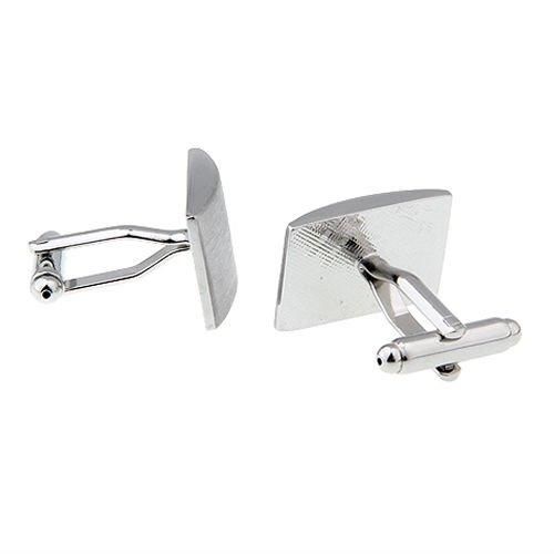 マットシルバー シールド レクタングル カフス - 蝶ネクタイ ボウタイ