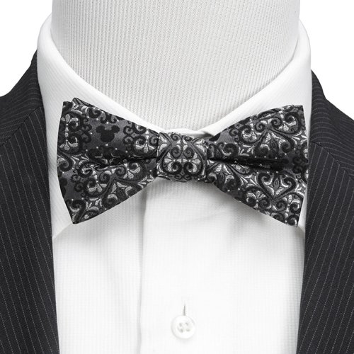 Disney ミッキー ダマスク グレー シルク 蝶ネクタイ - 蝶ネクタイ ボウタイ 専門店 Bowties.jp