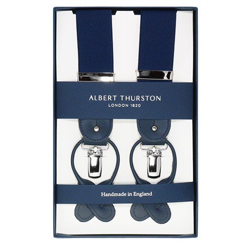 ALBERT THURSTON アルバートサーストン サスペンダー ネイビー - 蝶ネクタイ ボウタイ 専門店 Bowties.jp