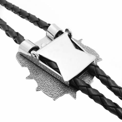 ブラック ループタイ シルバーブルドッグ ループタイ ネックレス ポーラータイ ポロタイ