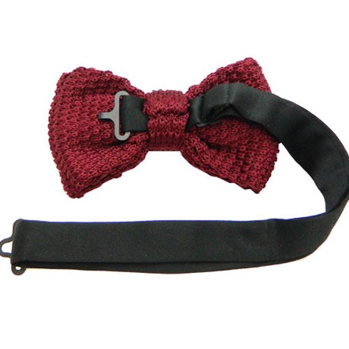 ワインレッド ホワイト ドット ニット蝶ネクタイ - 蝶ネクタイ ボウタイ 専門店 Bowties.jp