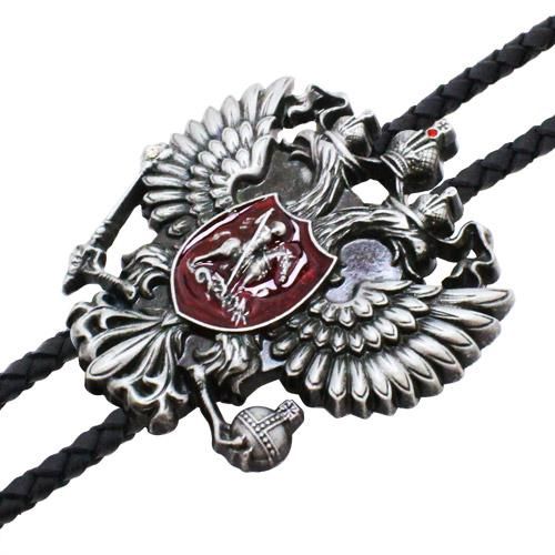 双頭の鷲 紋章 ループタイ ネックレス ポーラータイ ポロタイ ボロタイ