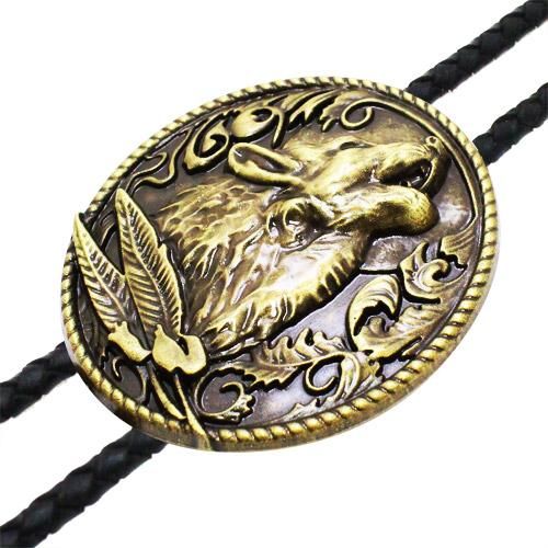 ウエスタン ネイティブアメリカン オオカミ ループタイ ネックレス