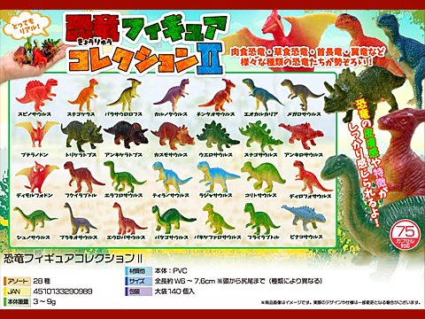  恐竜フィギュアコレクション２　４２３４　【単価￥２０】１４０入