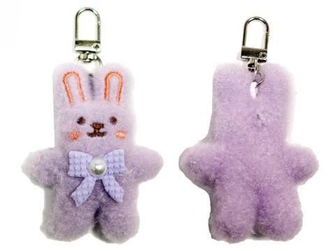 やさうさちゃん リボンマスコット ブルーメイドリボン ギンガムリボン 2点 とっとこハム太郎 Play Charm リボンちゃん - Meccha Japan