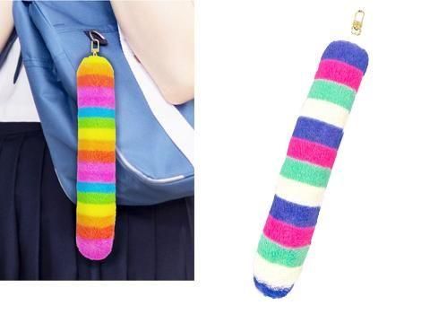 BIGシマシマカラフルしっぽキーホルダー｜おもちゃ・縁日玩具・駄菓子