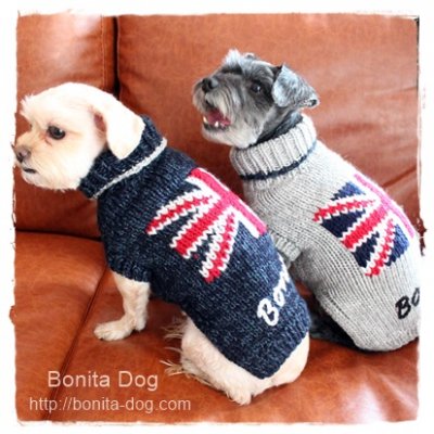 オーダーメイド犬服 手編みの可愛いワンピ セーター Bonita Dog