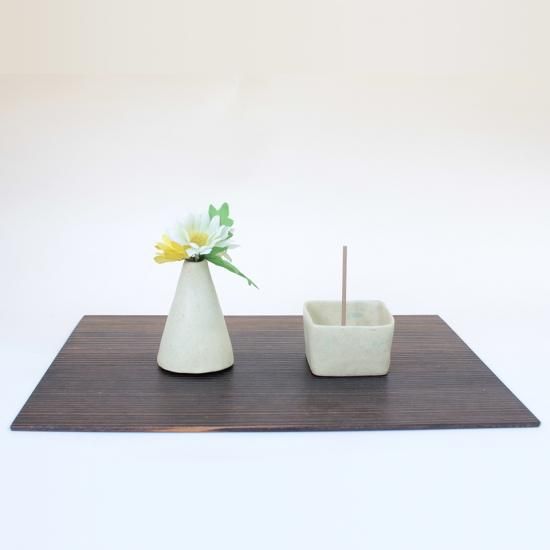 楢拭き漆めくれ飾り台 （一枚板の木の輪花盆（拭き漆）【海外へ