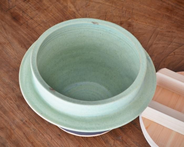 木蓋付 ごはん炊き専用羽釜土鍋（一升炊き）