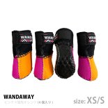 【WANDAWAY】ドッグブーツ� /4P・XS/Sサイズ（ピンク/蛍光オレンジ）