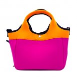 【WANDAWAY】お散歩バッグ・ネオプレーン（ピンク/蛍光オレンジ）【E】軽量ウェットスーツ素材の洗えるお散歩バッグ！ショルダーOK