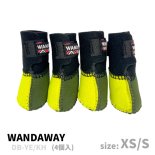 【WANDAWAY】ドッグブーツ� /4P・XS/Sサイズ（イエロー×カーキ）