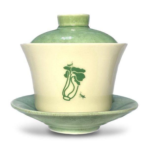 中国故宮博物院で購入した土産品 陶器の蓋付き容器 花と鳳凰の