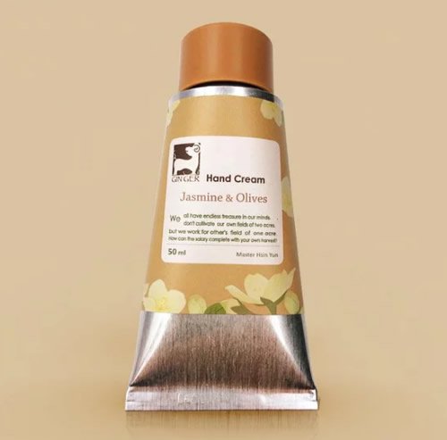 自然派ショウガコスメブランドのハンドクリーム◆Ginger800／薑心比心◆ジャスミン＆オリーブ ジンジャー 50ml