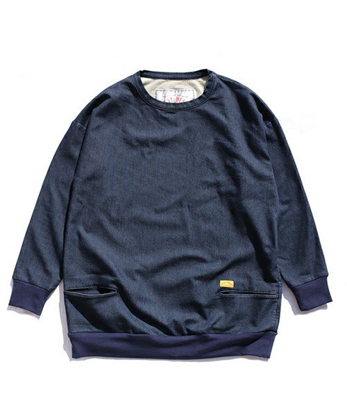 DENIM SWEAT CREW NECK - NATAL DESIGN ONLINE SHOP