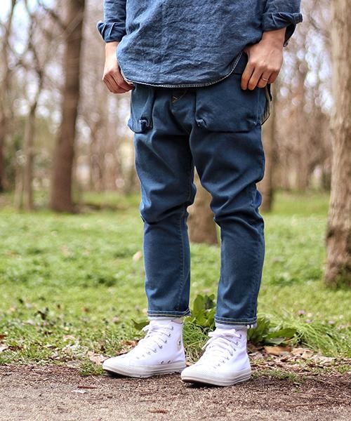 G55 Sarouel Flap Denim Pants -OLD BLUE- - NATAL DESIGN ONLINE SHOP