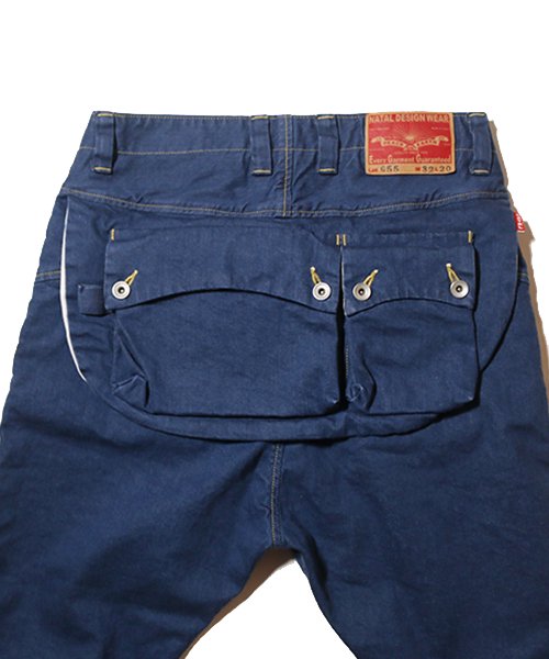 G55 Sarouel Flap Denim Pants -OLD BLUE- - NATAL DESIGN ONLINE SHOP