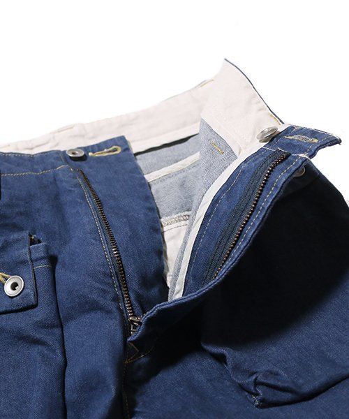 G55 Sarouel Flap Denim Pants -OLD BLUE- - NATAL DESIGN ONLINE SHOP