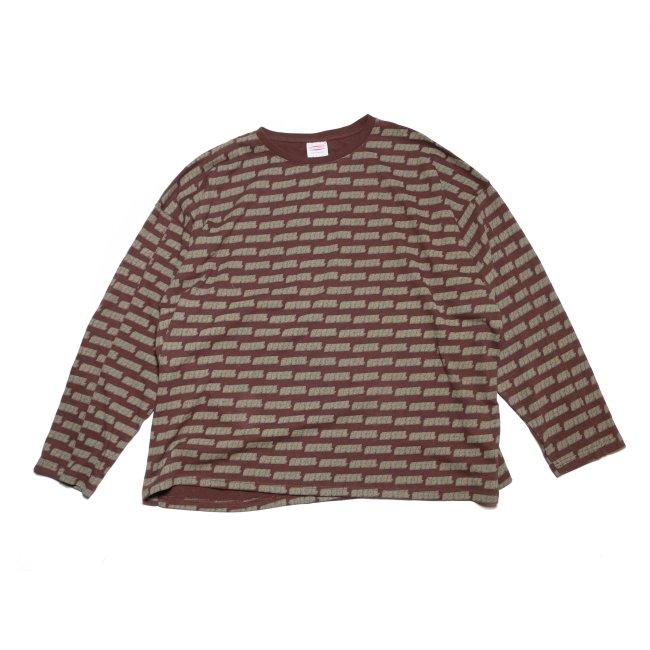 HEMP LONG SLEEVE TEE WIDE FAINT PRINTED - NATAL DESIGN ONLINE SHOP