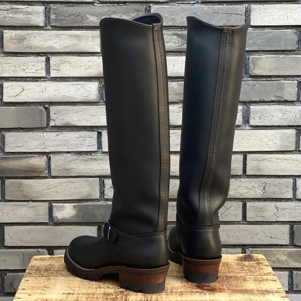 WESCO WESTERN BOSS Morrison Biker Leather Boots 7.5E Black