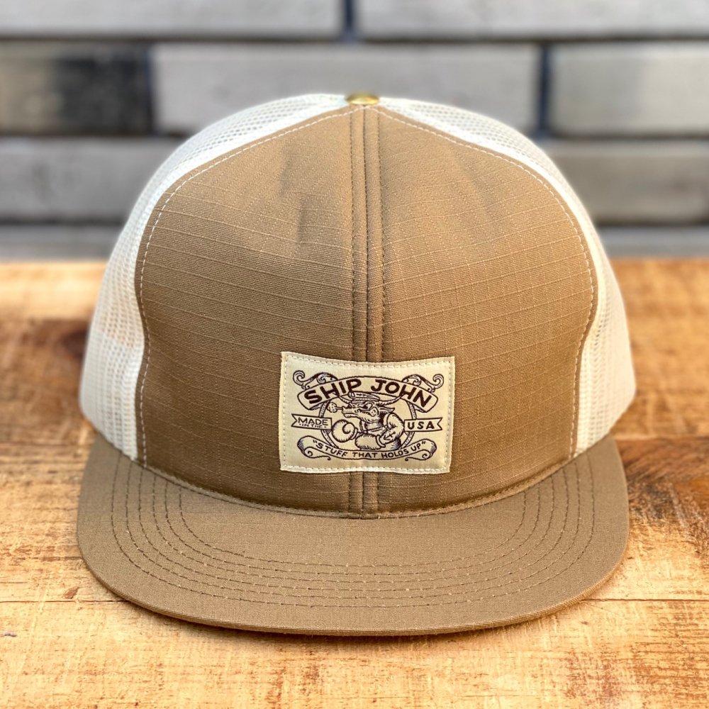 SHIP JOHN】Trucker Hat - Tan Ripstop / Mesh - CYCLEMAN ONLINE STORE