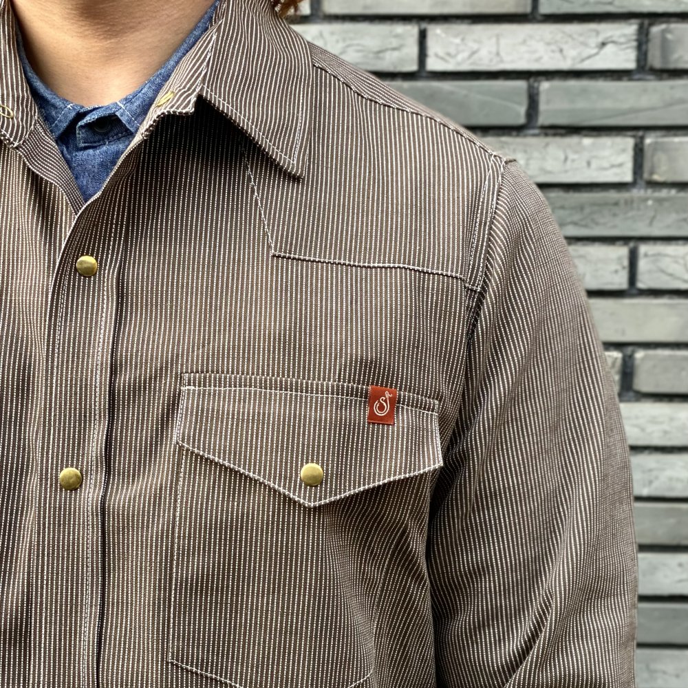 SHIP JOHN】Patton Shirt - Brown Stripe - WESCO JAPAN ONLINE SHOP