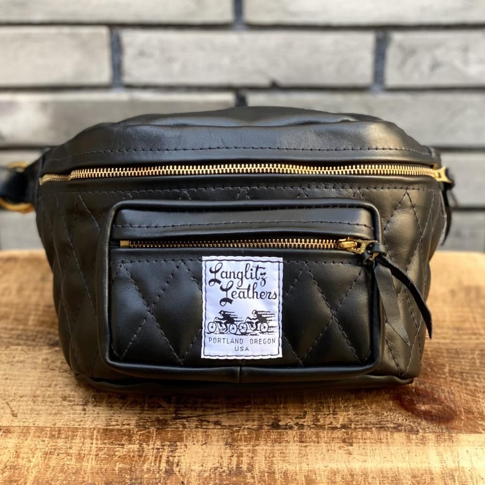 Langlitz Leathers】Padded Outside Pocket Waist Bag(Horsehide