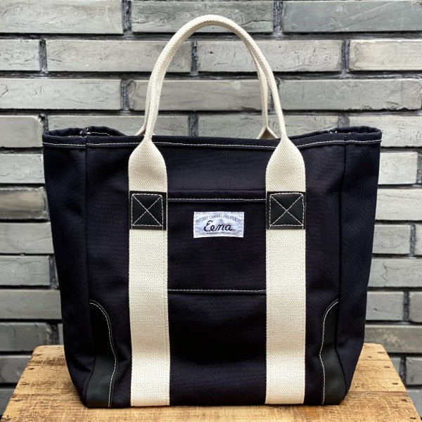 Black and white discount striped canvas tote