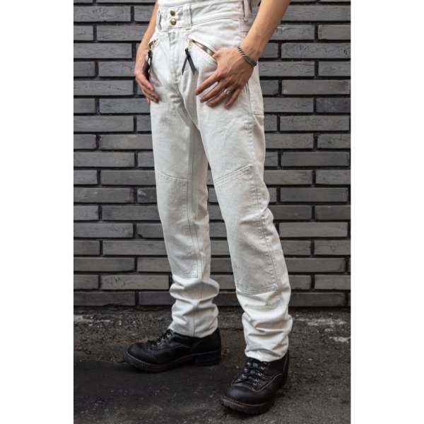 Langlitz Leathers White Denim Competition Breeches - WESCO JAPAN ONLINE SHOP