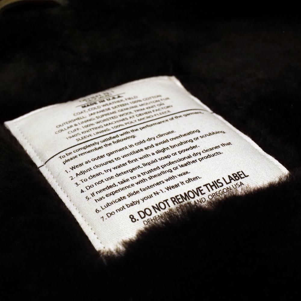 DEHEN】N-1 JACKET -Fatigue/Brown Mouton- WESCO JAPAN ONLINE SHOP