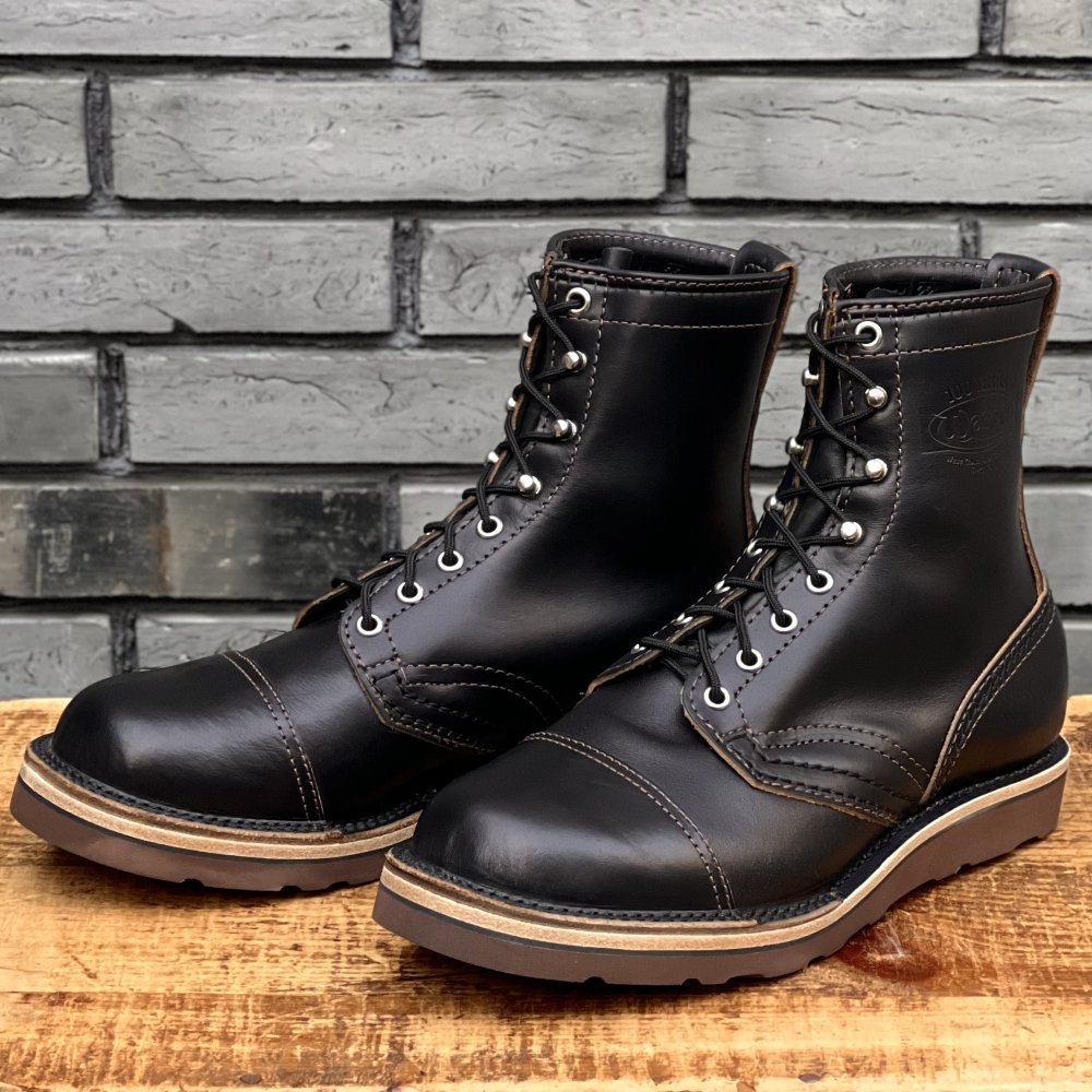 【オーダーメイド】JOBMASTER Black Double Shot Leather Regular Toe #4014 Brown Sole  Toe Cap【日本限定レザー】