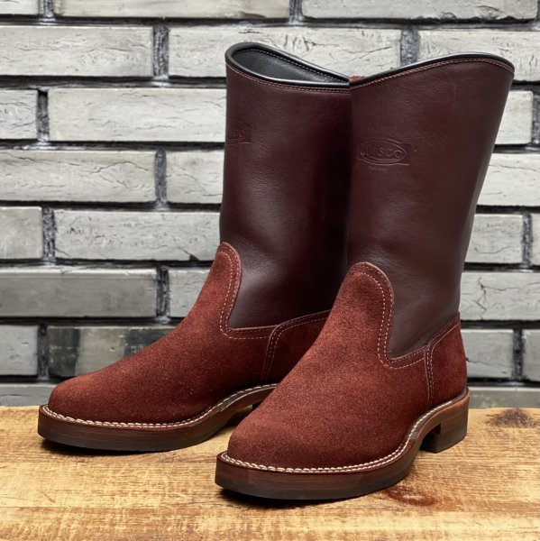 【ストックブーツ】MOTORCYCLE PATROL Burgundy Grain Side×Rough Out 10