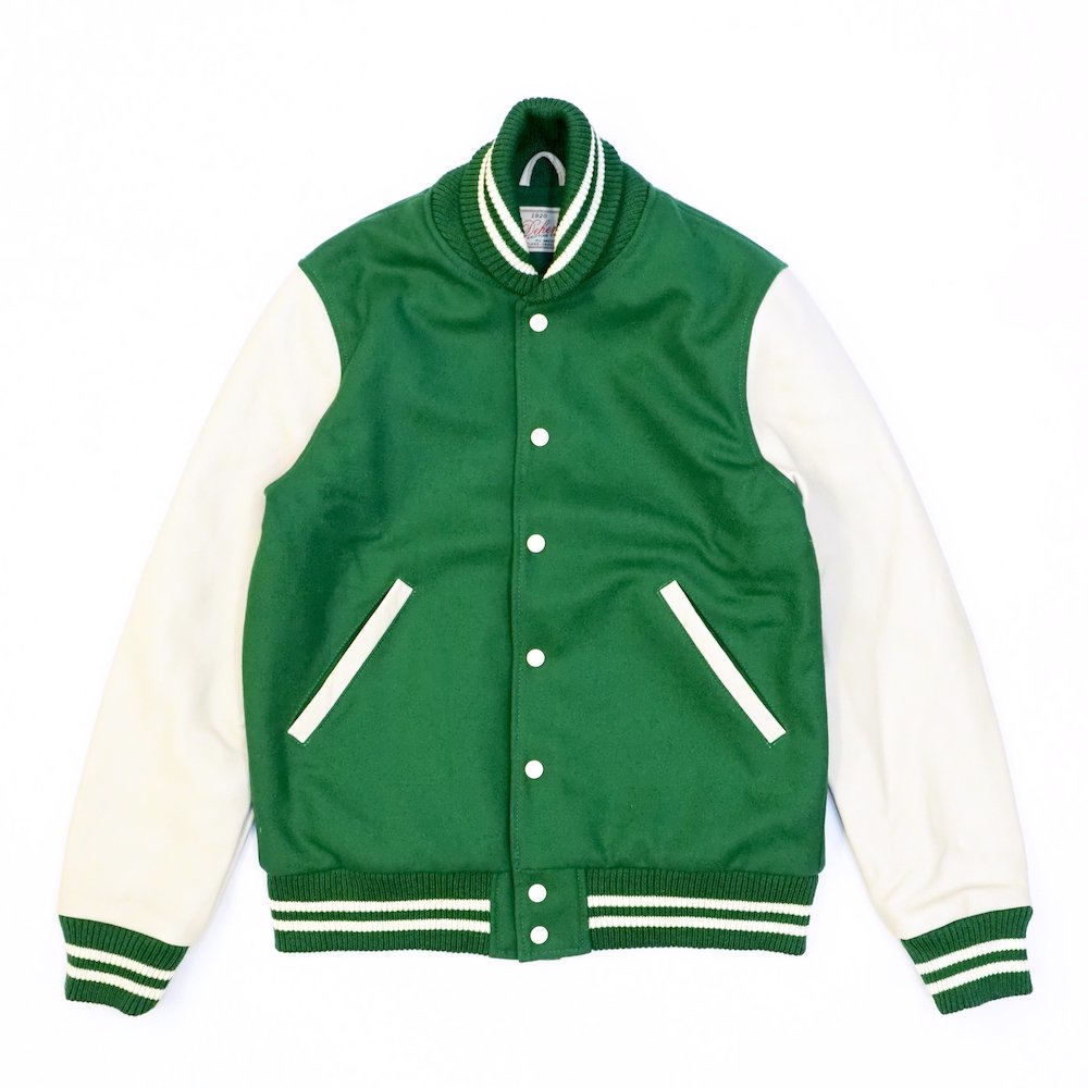 DEHEN<br>VARSITY JACKET(2024SS)Kelly Green/Milk