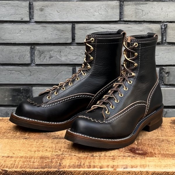 ڥȥå֡ġ<br>Horween Black Horsehide Jobmaster #700 Double Midsoles -Lace to Toe- 6 1/2E