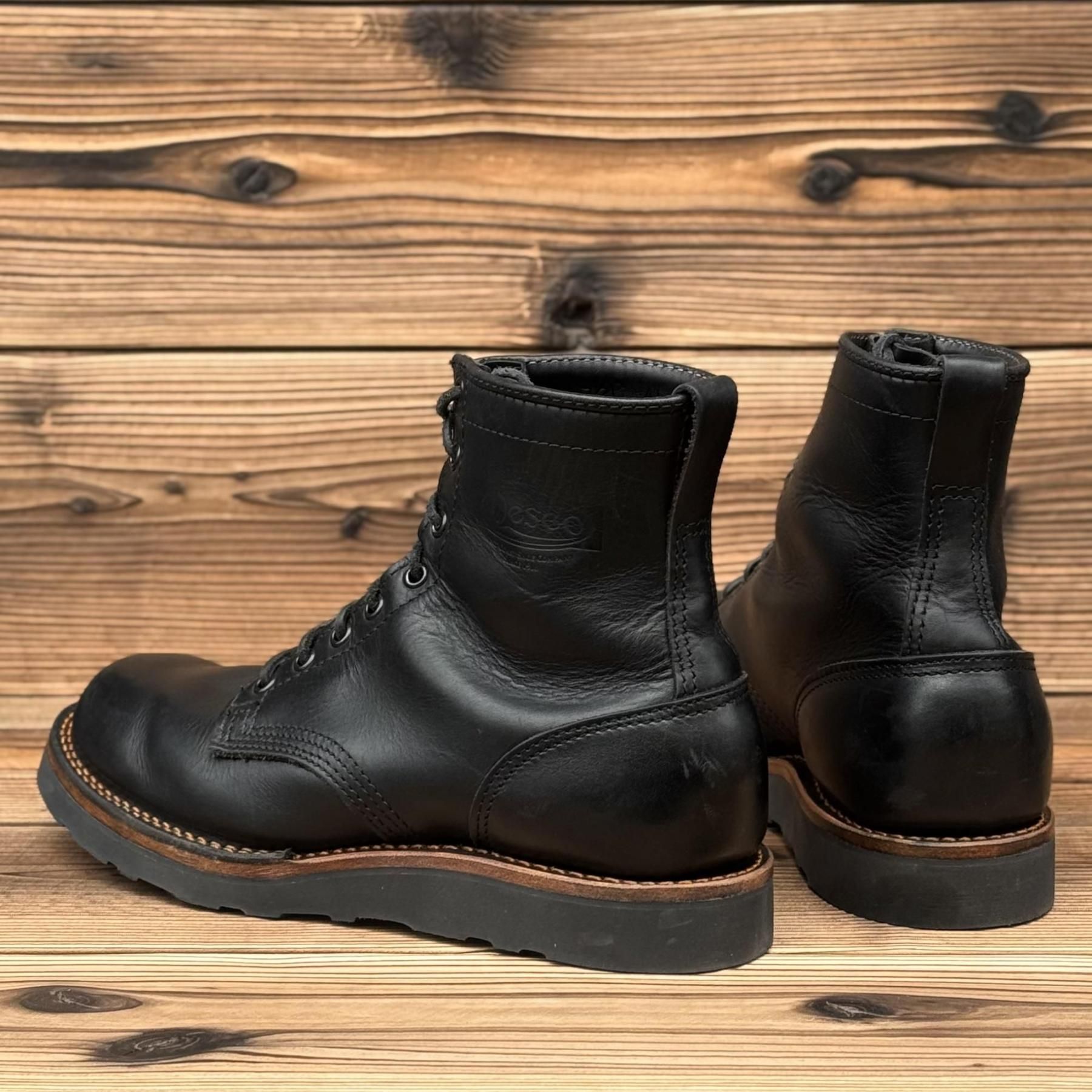 strober ブラックハイカットブーツ レザー 4 strober ブラックハイカットブーツ レザー 4 strober ブラック