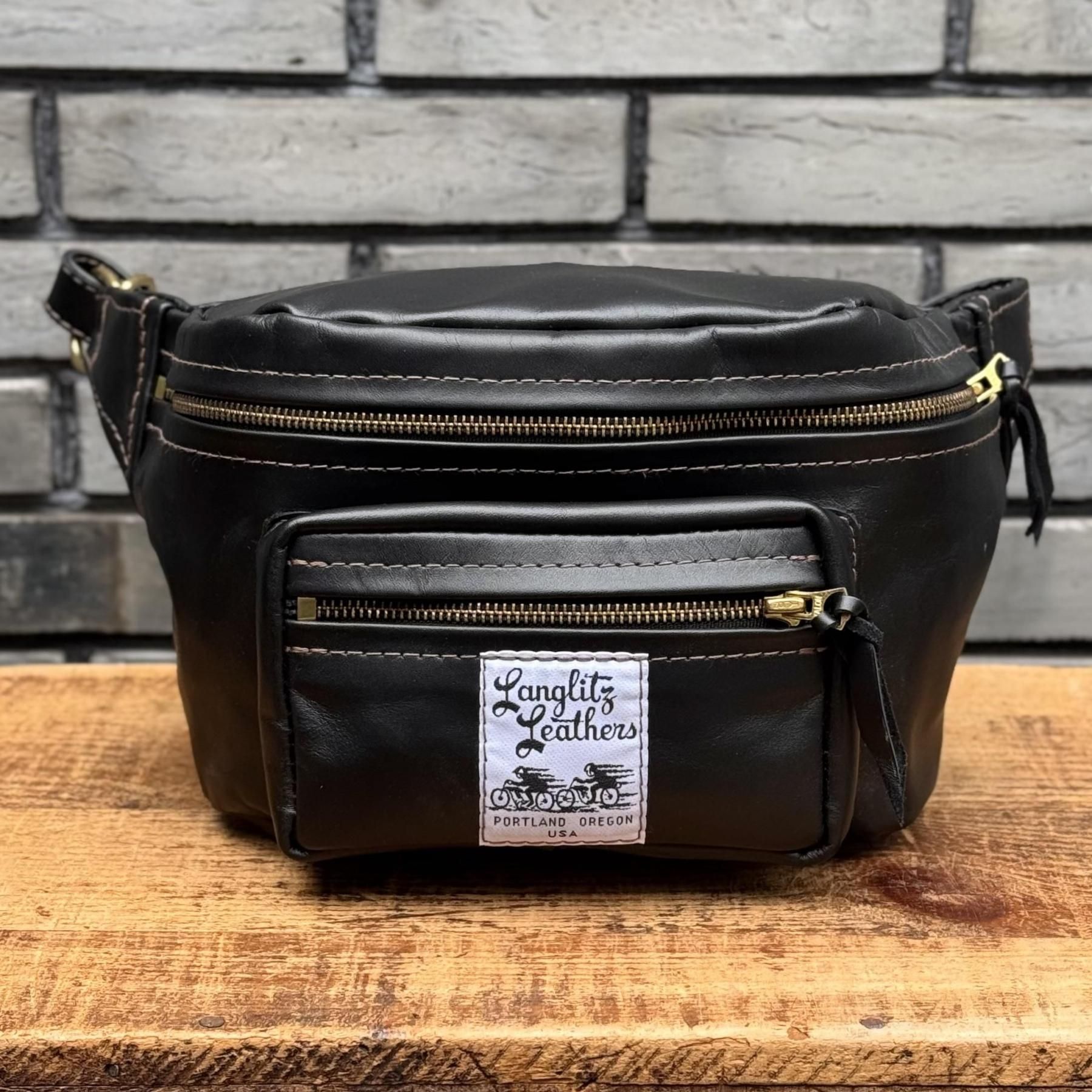 Langlitz Leathers<br>Outside Pocket Hip Hugger -Brown Stitch-