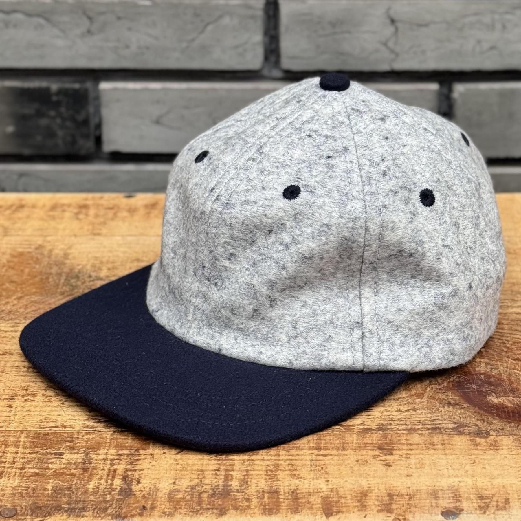 DEHEN<br>Baseball Hat -Natural & Navy Heather Wool-