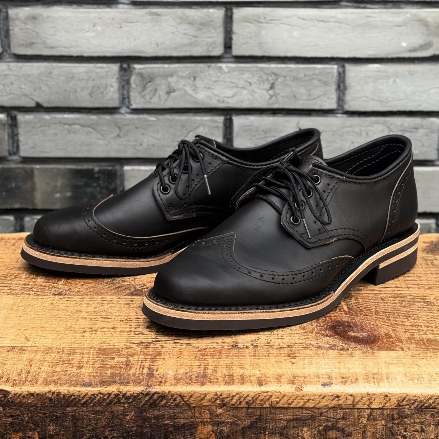 ڥᥤɡROBERT WILLIAM Black Double Shot #700sole Black Eyelets