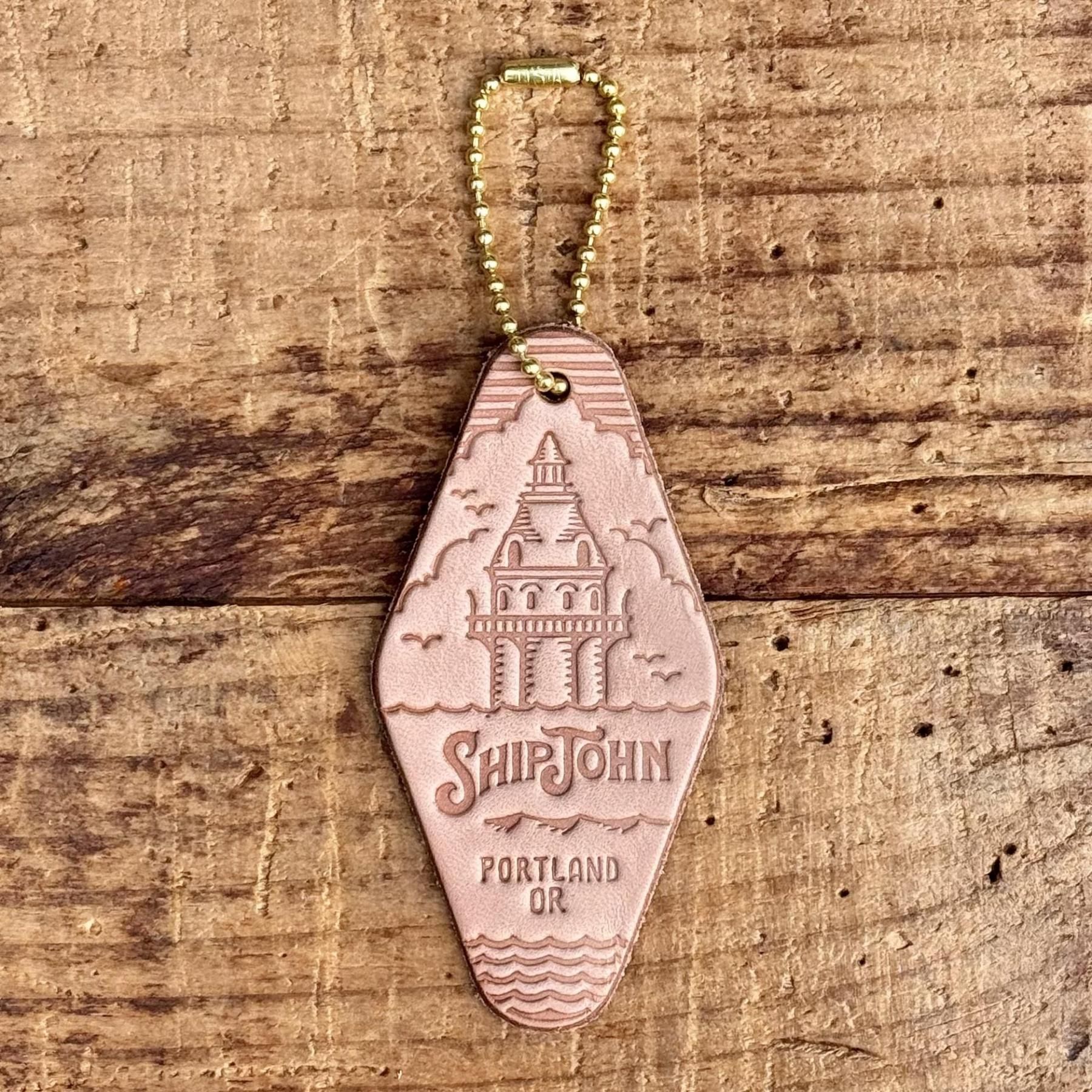 Ship John<br>Little Leather Hotel Keychains