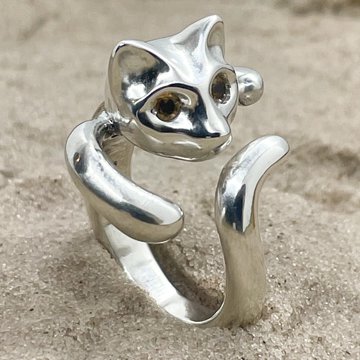 猫 指輪 リング キャット - BIGBLACKMARIA ONLINE SHOP シルバー