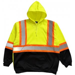 CONSTRUCTION REFLECTIVE HOODIE (SAFETY YELLOW x BLACK) 